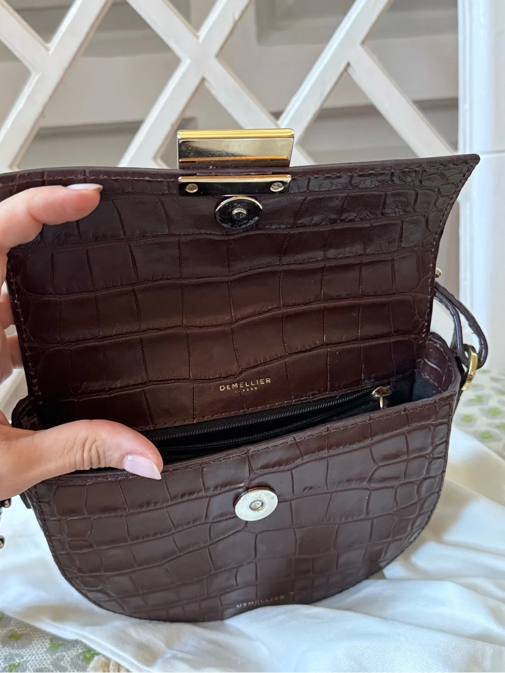 DeMellier Croc-Embossed Crossbody Oslo Mini